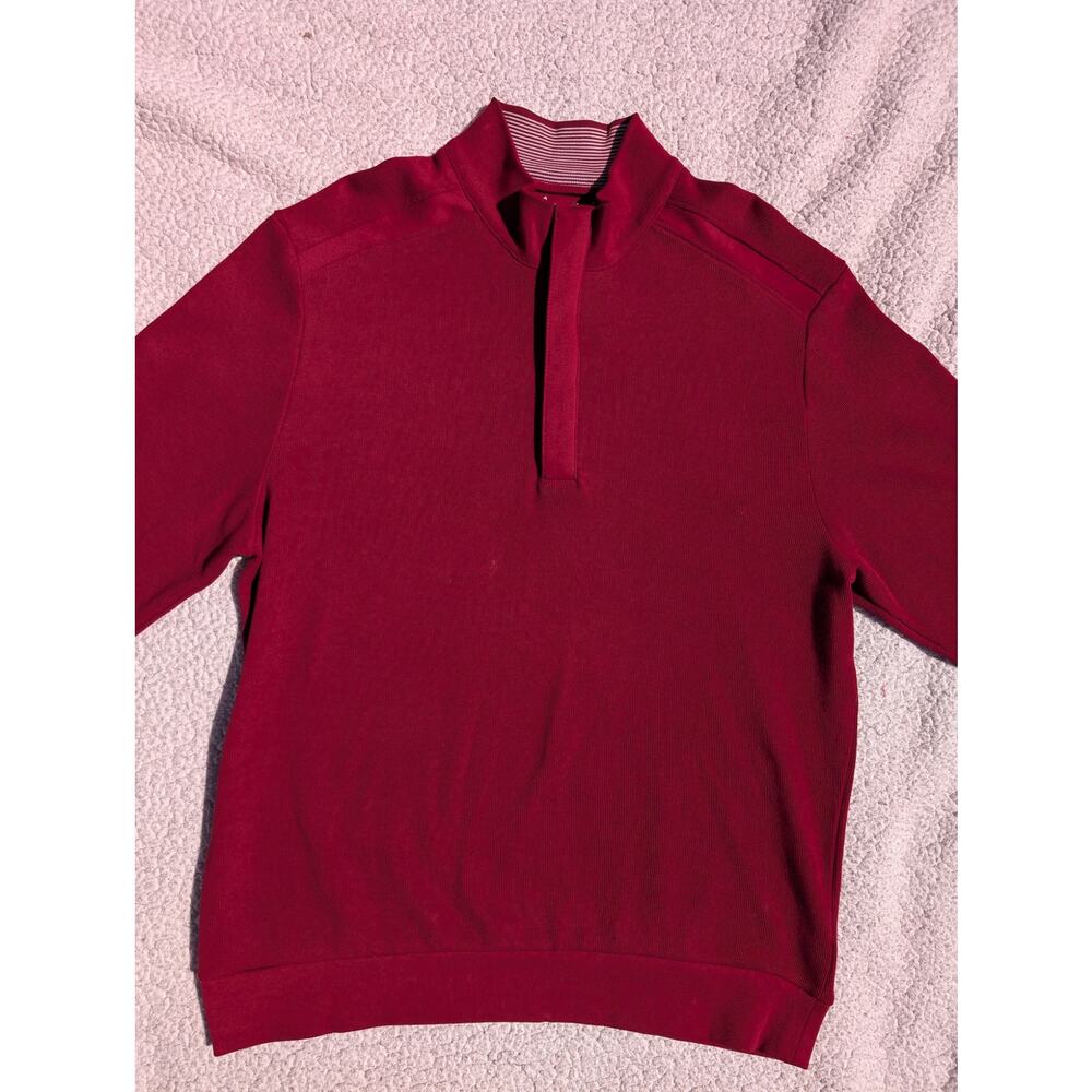 GREG NORMAN Men's Brick Red Quarter Zip Pullover Golf Outdoor Sweater Medium M
